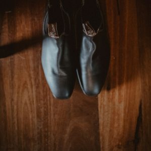 Bottines Chelsea en cuir noir